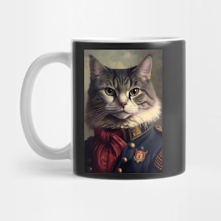 A Distinguished cat portrait wearing a royal suit Mug